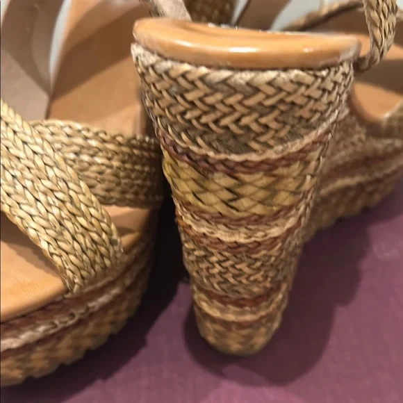EXE Braided Tan Platform Sandals - Picture 6 of 17